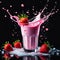 Refreshing Strawberry Milkshake Splash: Summertime Indulgence