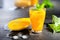 Refreshing summer cocktails made of mango, cold drink or a drink with ice