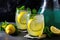 refreshing summer lemonade with a touch of mint, garnished with a slice of lemon