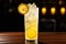 Refreshing Tall Glass With Lemon and Ice, Quench your thirst with a revitalizing lemon ice refresher, a perfect summer drink in a