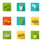 Refreshments, snacks, fast, and other web icon in flat style.Hot, dog, bun, icons in set collection.