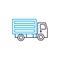 Refrigerated truck vector thin line stroke icon. Refrigerated truck outline illustration, linear sign, symbol concept.