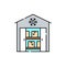 Refrigeration warehouse olor line icon. Pictogram for web page, mobile app