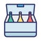 Refrigerator, drinks, minibar, bottles fully editable vector icons