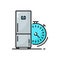 Refrigerator fridge timer isolated outline icon