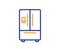 Refrigerator with ice maker line icon. Fridge sign. Vector