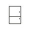 Refrigerator icon vector. Outline fridge, line kitchen symbol.