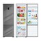 Refrigerator open with food and closed. Vector illustration