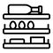 Refrigerator shelves icon, outline style