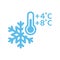 Refrigerator temperature with snowflake and thermometer icon
