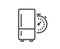 Refrigerator timer line icon. Fridge time sign. Vector