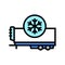 refrigerator trailer color icon vector illustration