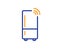 Refrigerator with wifi function line icon. Fridge sign. Vector