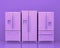 Refrigerators, Kitchen appliances in monochrome single pink purple color room, 3d rendering