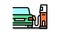 refuel car on gas station color icon animation