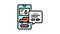 refuel car through phone application color icon animation