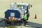 Refuel truck for airplane parked and waiting refuel the airplane on ground in the airport.