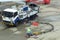 Refuel truck for airplane parked and waiting refuel the airplane on ground in the airport.