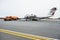 Refueling an airplane at the northern airport on the runway