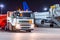 Refueling truck airplane, aircraft maintenance fuel at the airport at night.