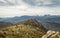 Refuge de Prunincu and snow capped mountains of Corsica