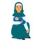 Refugee mother baby icon, flat style