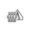 Refugee people camp line icon