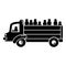 Refugee people truck icon, simple style