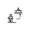 refugee ship migration outline icon. element of migration illustration icon. signs, symbols can be used for web, logo, mobile app