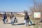 Refugees standing at the entrance of Vinojug camps near the city of Eidomeni Idomeni in Greece on the border with macedonia