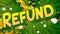 Refund - Comic book words on abstract background.