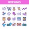 Refund, E-payment System Vector Linear Icons Set