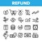 Refund, E-payment System Vector Linear Icons Set