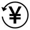 Refund sign. CNY currency. Circle arrow sign. Yuan