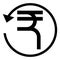 Refund sign. INDIA RUPEE currency. Circle arrow sign