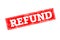 REFUND written on red rubber stamp