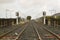 The refurbished station platform and automatic rail crossing at the townland of Bellerena in County Londonderry, Ireland