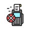 refusal payment pos terminal color icon vector illustration