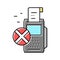 refusal payment pos terminal color icon vector illustration
