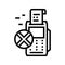 refusal payment pos terminal line icon vector illustration