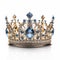Regal crown with blue gems, luxury concept, - AI Generated