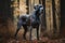 A regal and imposing Great Dane standing tall, showing off its large and imposing size. Generative AI