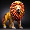 A regal lion, created with golden and amber origami paper, exuding strength and majesty by AI generated