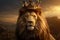 Regal Lion crown animal banner. Generate AI