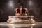 Regal Majesty: A Golden Crown on a Marble Podium