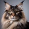 A regal portrait of a long-haired Maine Coon cat with stunning tufted ears2