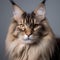 A regal portrait of a long-haired Maine Coon cat with stunning tufted ears3