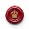 regal red wax seal with golden crown, isolated elegance, generative AI