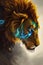 Regal Reflections: Digital Lion Portrait Collection