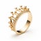 Regal Ring Queens: Yellow Gold Crown-inspired Ring With Childlike Simplicity